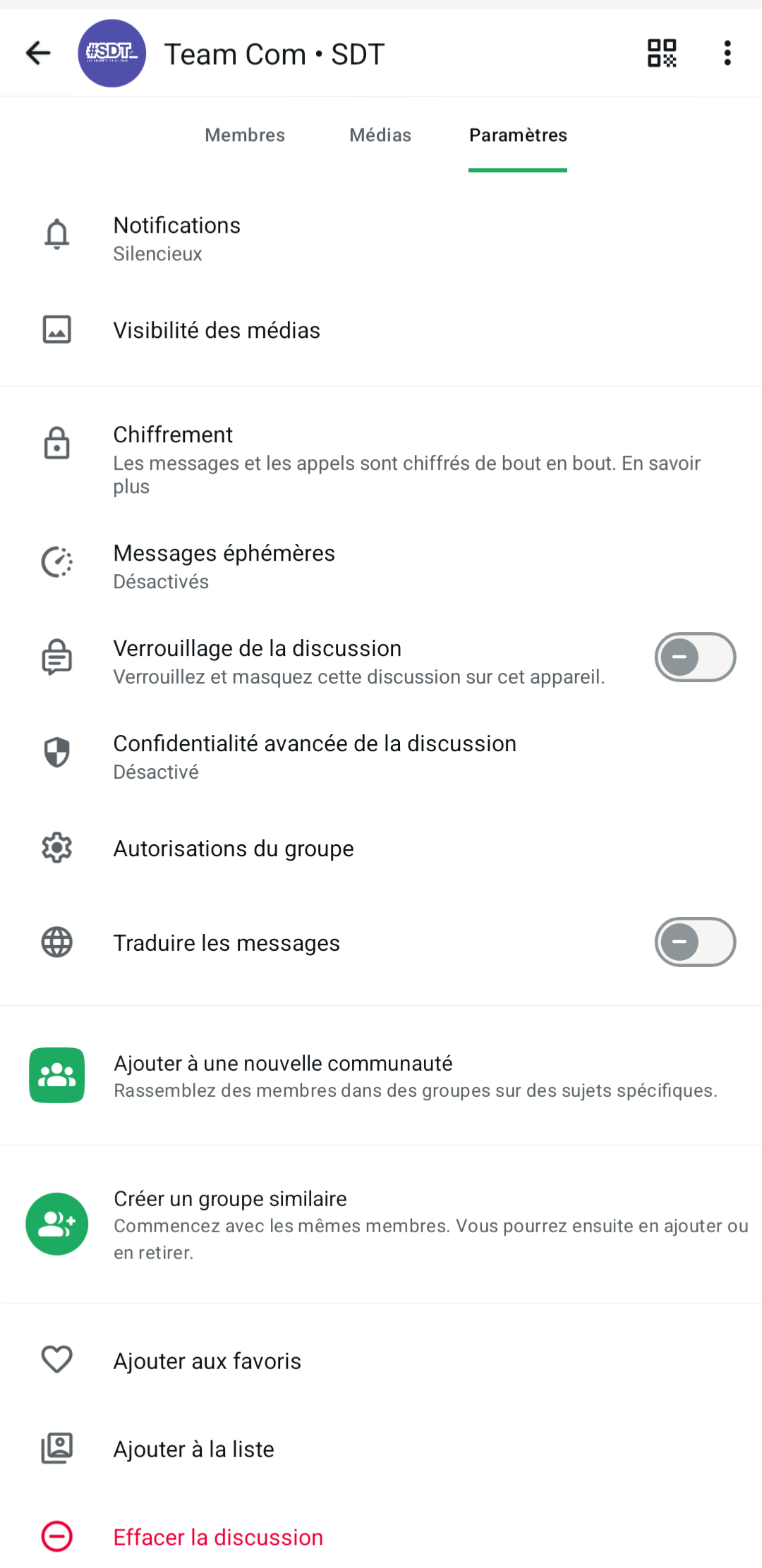 désactiver @all WhatsApp