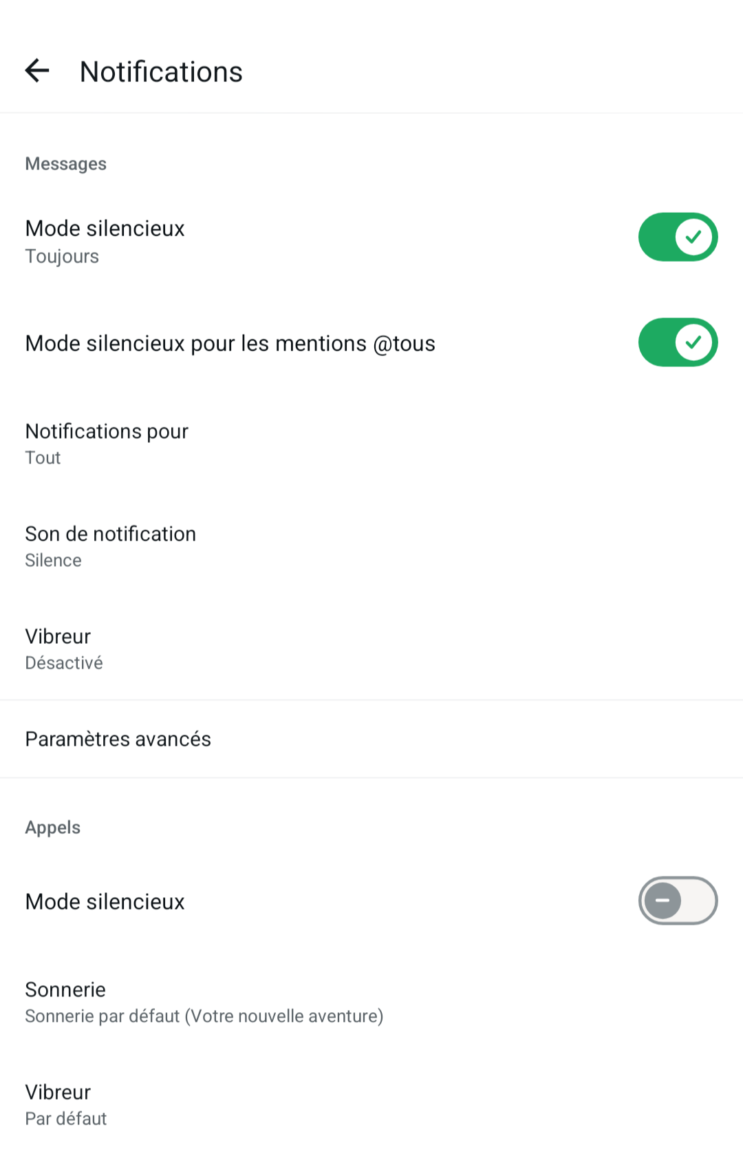 désactiver @all WhatsApp